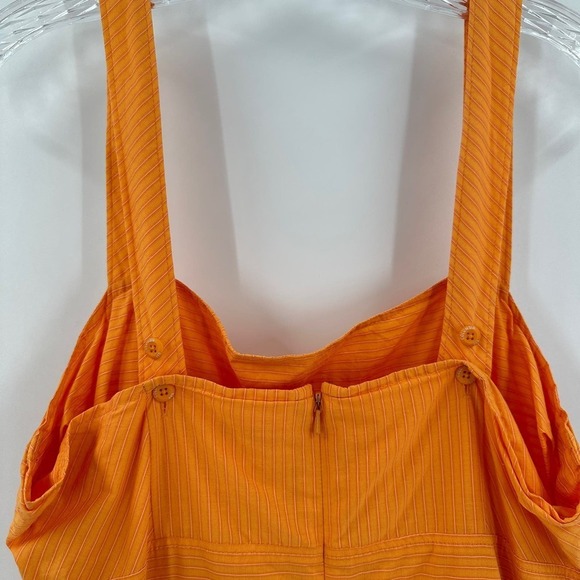 Columbia Orange Printed Wide Strap Square Neck Pocket Casual Sundress Size Large - Picture 7 of 15